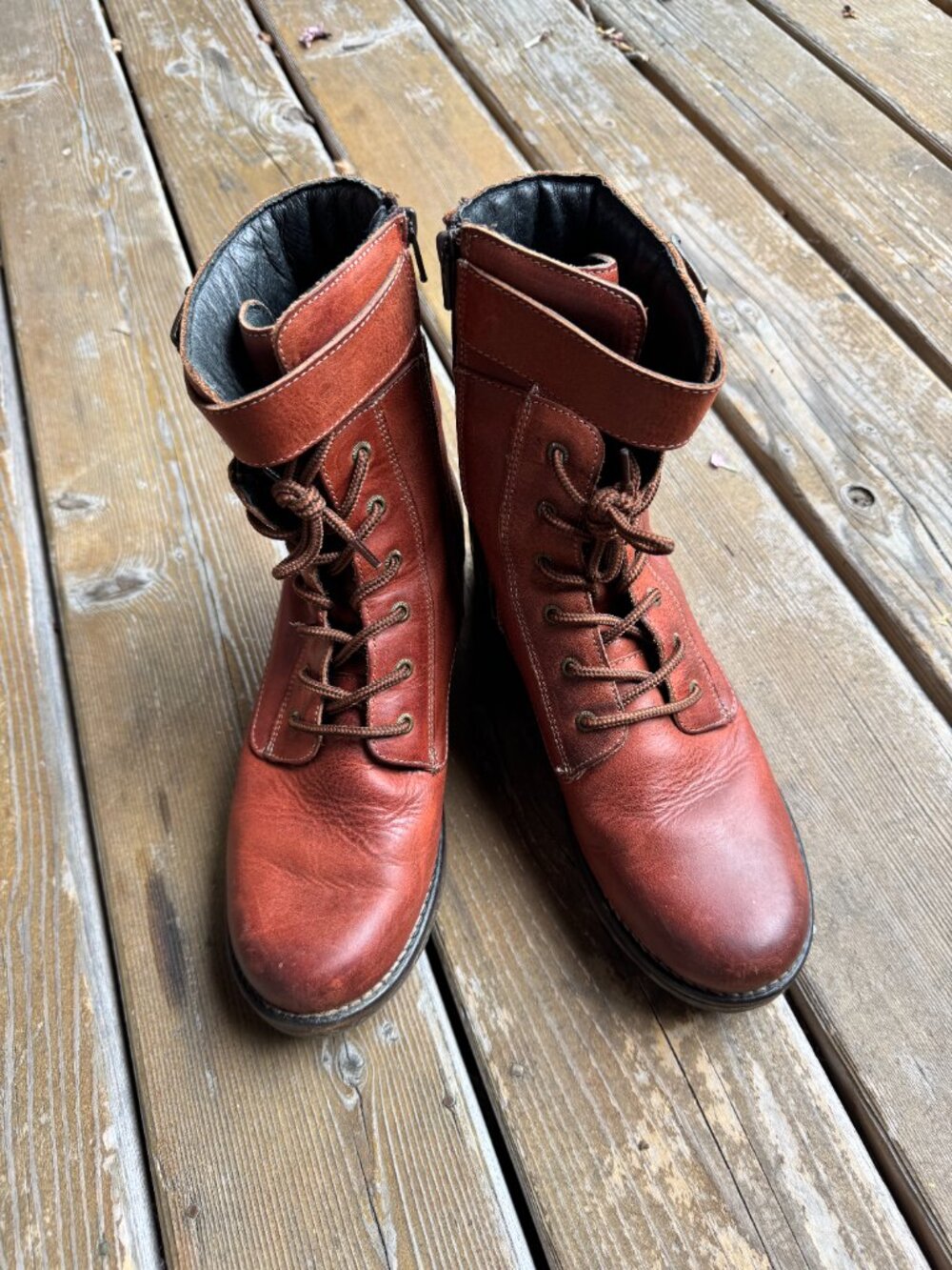 Taos Cognac Leather Rumble Ankle Boot in Women's 42/10-10.5